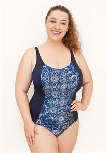 Moroccan Print Onepiece Bather with Wirefree Soft Bra D-E